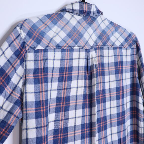 CLOTH & STONE Plaid Button Up Shirt Blue Collared Long Sleeve Women's M - Picture 7 of 11